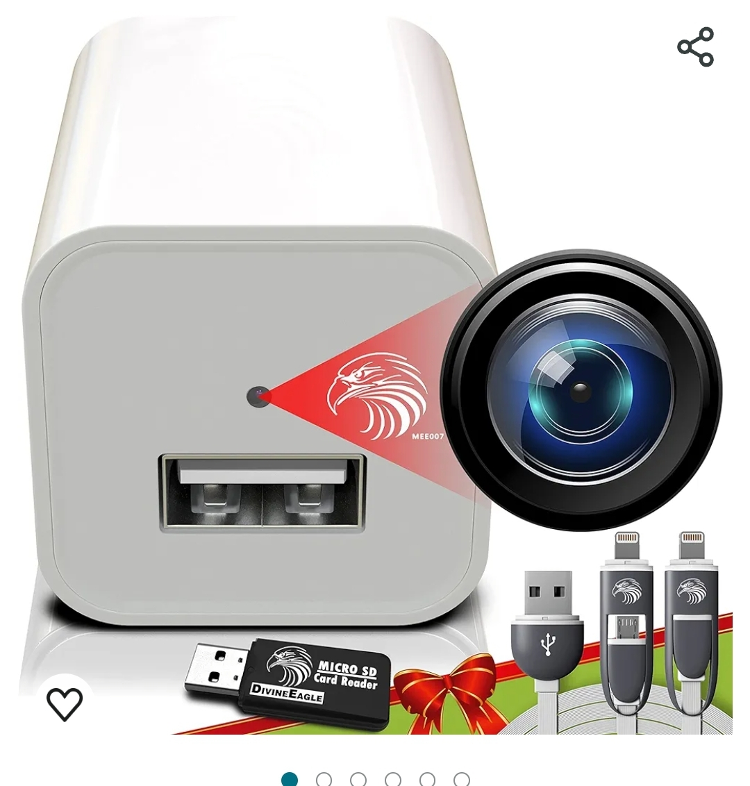 Mini Spy hidden camera wall plug 1080p 32gb thumbnail