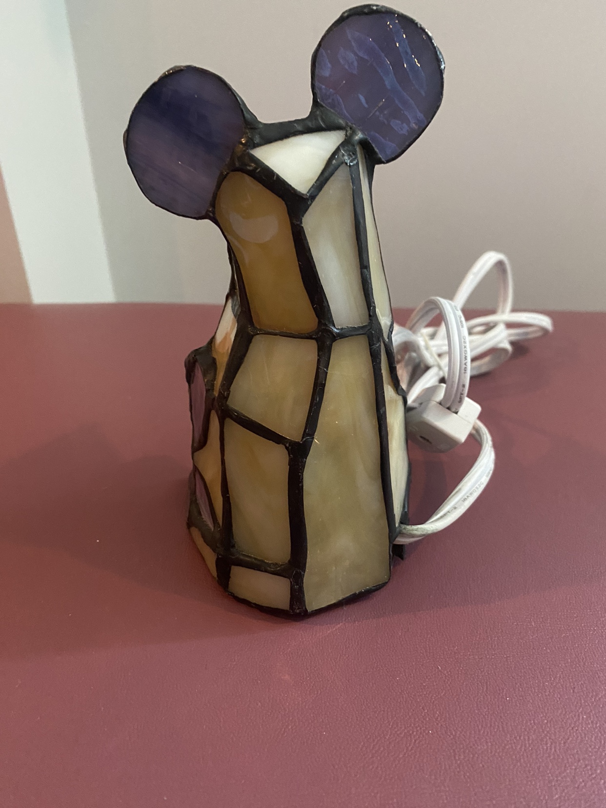 Tiffany Style Stained Glass Mouse Accent Lamp 6" Tall - photo 3
