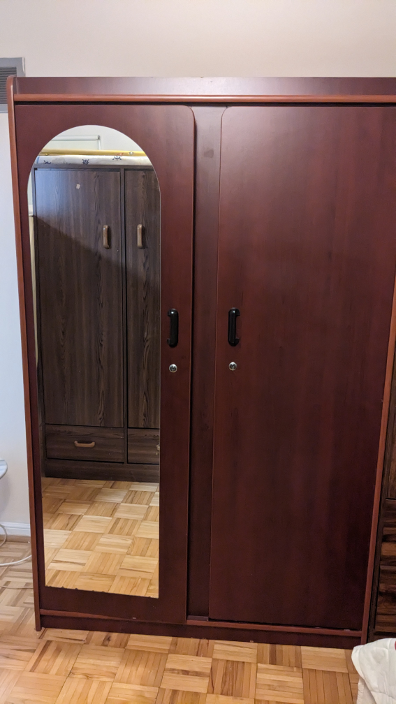 MOVING: Two Door Mirrored Armoire image indicator(3)