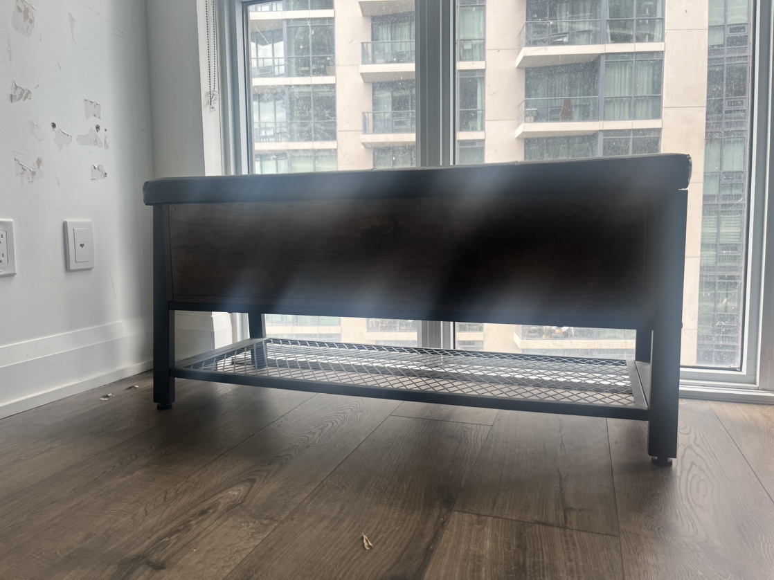 Bench with storage unit compartment
