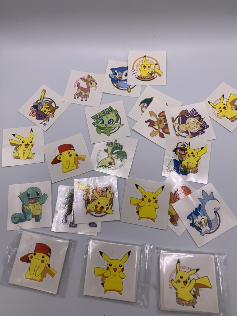Pokémon temporary tattoos and build your own sticker sheets