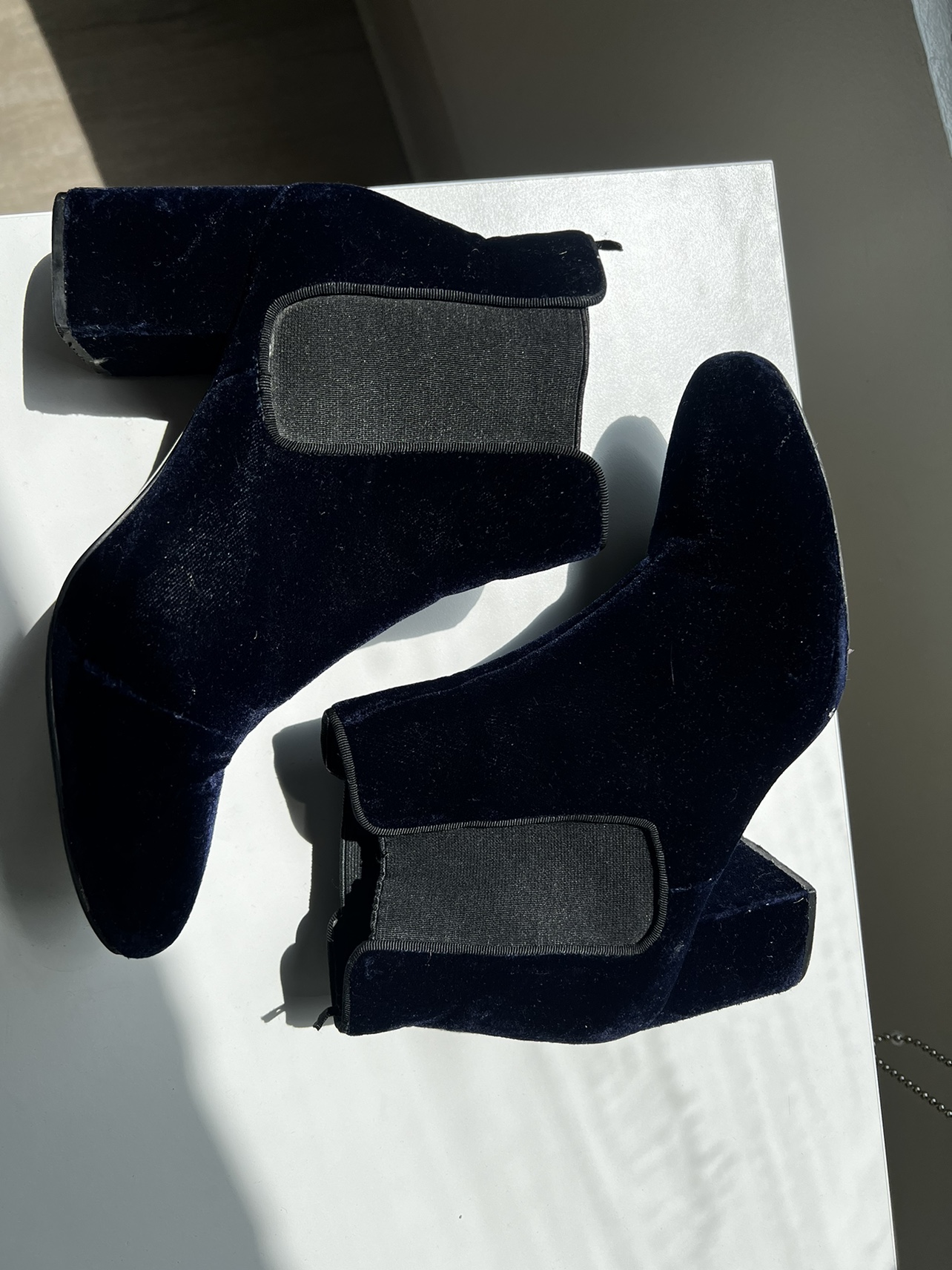 Navy velvet boots - photo 2