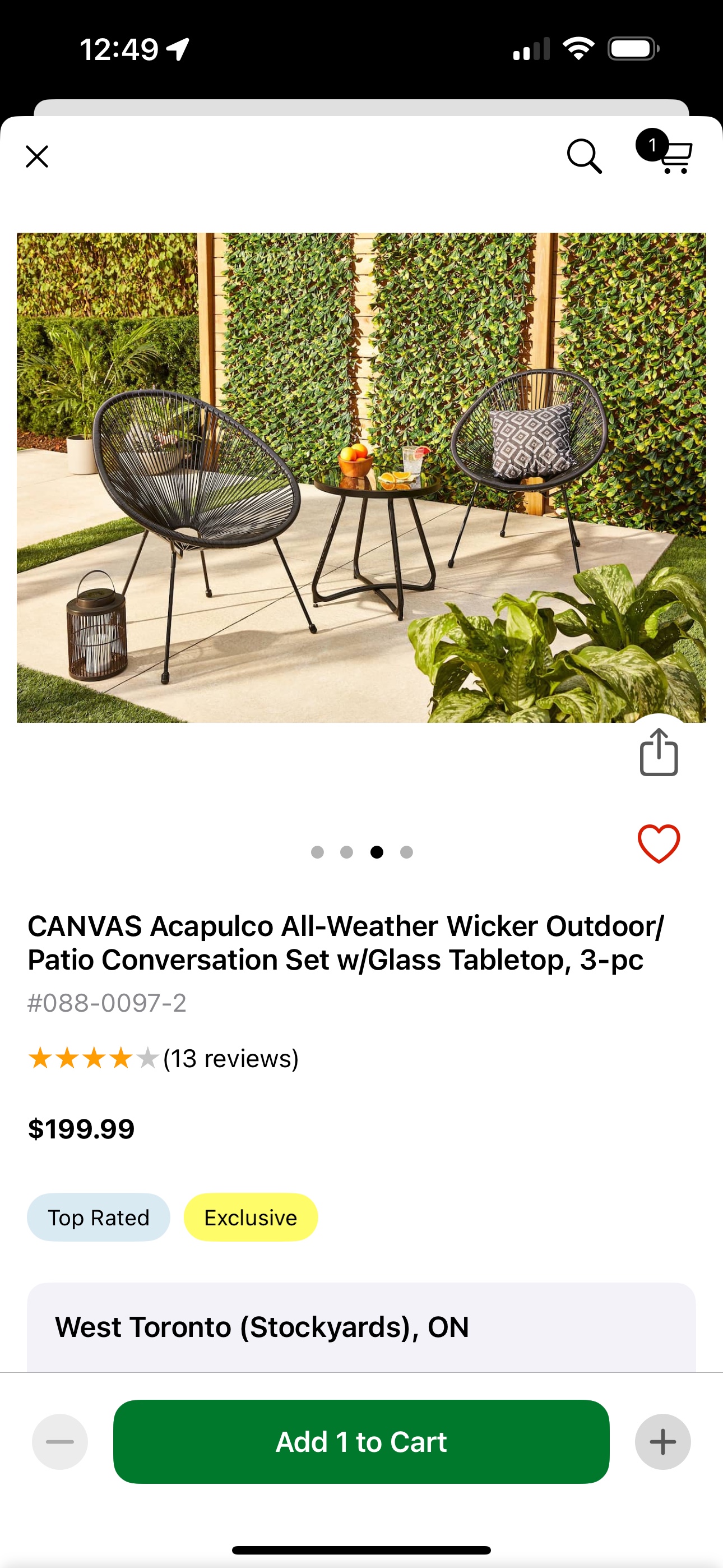 3 -pc Patio Set CANVAS - photo 5