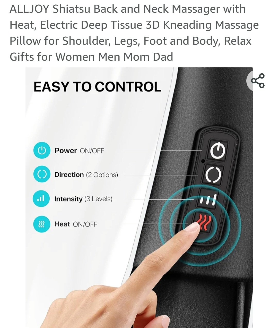 NEW ALLJOY Shiatsu Back and Neck Massager - photo 5