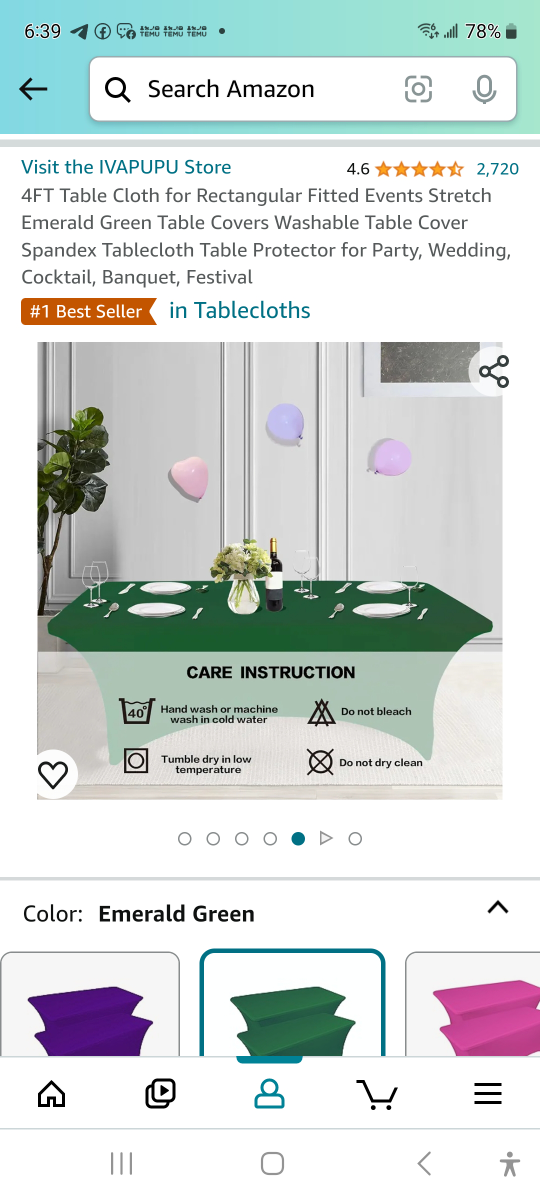 Brand new 2 pack 4 ft table cloth for rectangular fitted events - photo 5