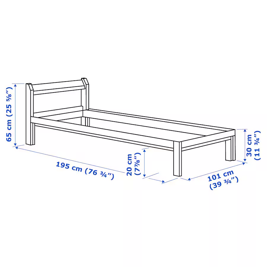 IKEA twin bed frame + mattress - photo 2