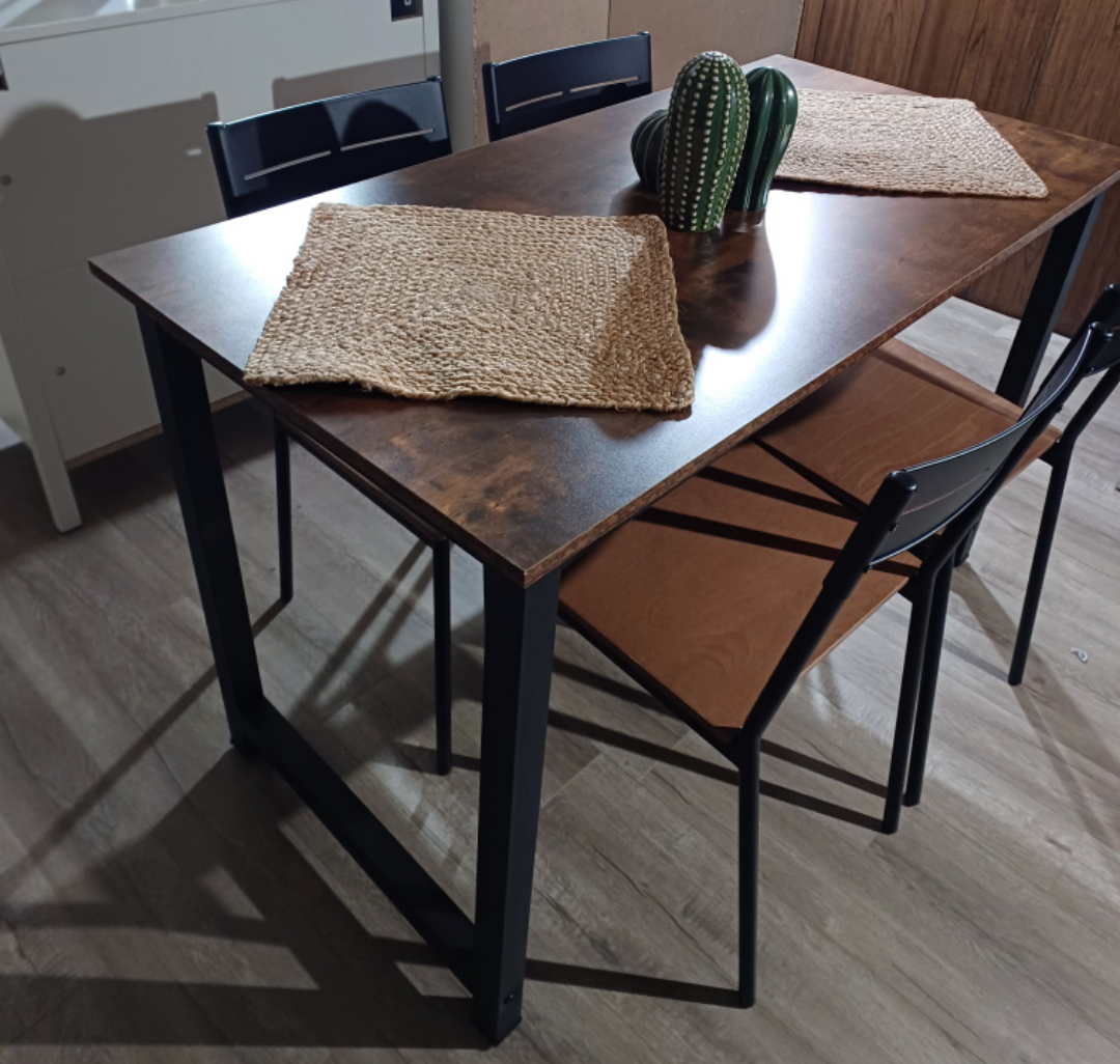 Wooden Table with Steel Frame and 4 chairs - photo 2