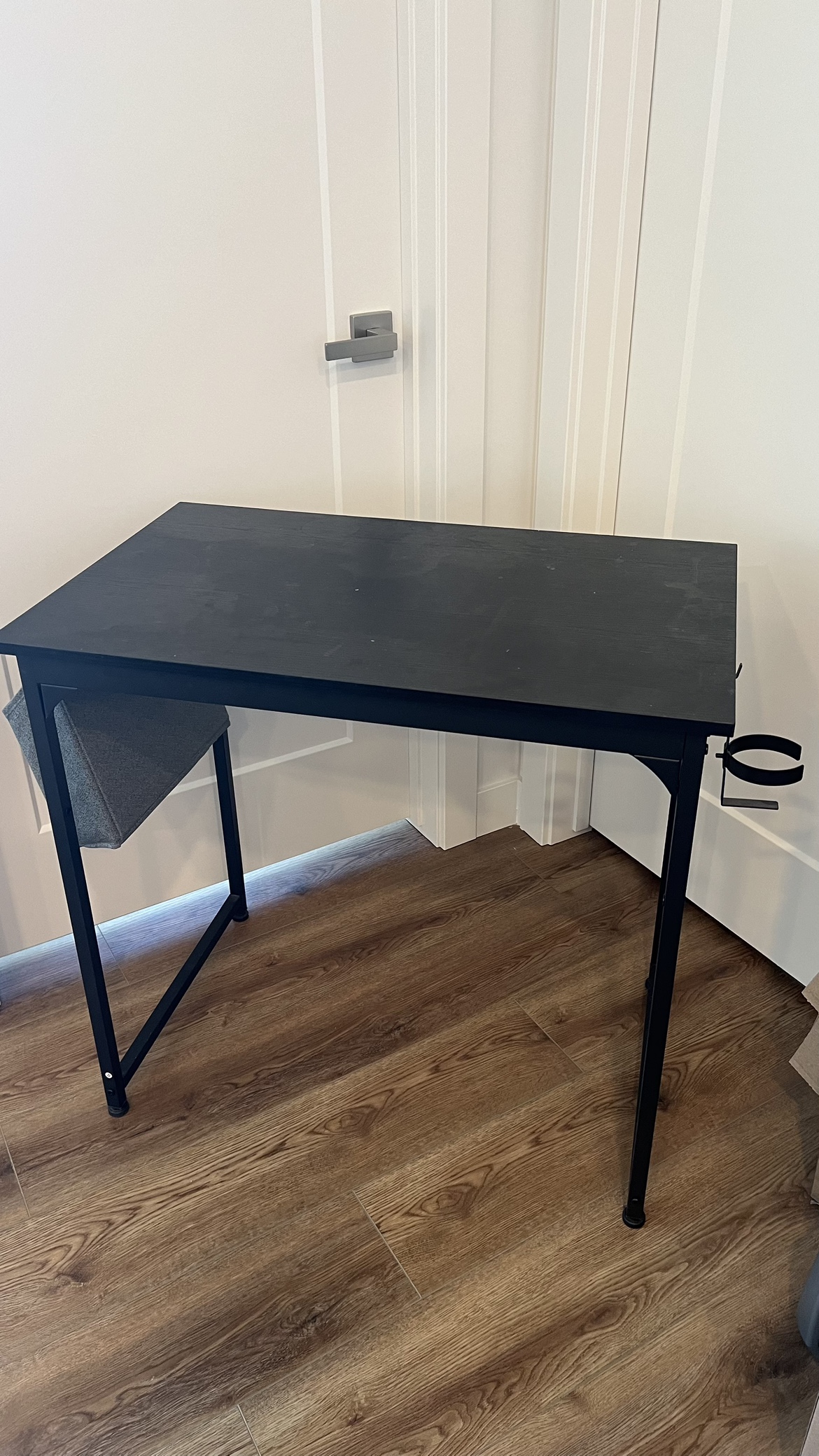 Small IKEA desk with cup holder and file holder