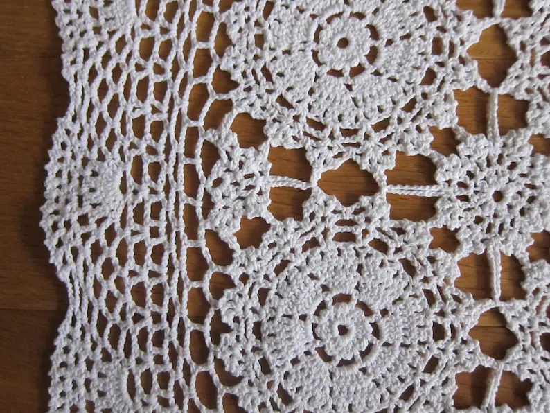 Rectangle Lovely & Beautiful crochet table runner, doily - photo 4