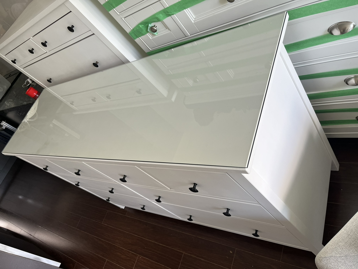 Solid wood, long dresser with glass top - photo 2
