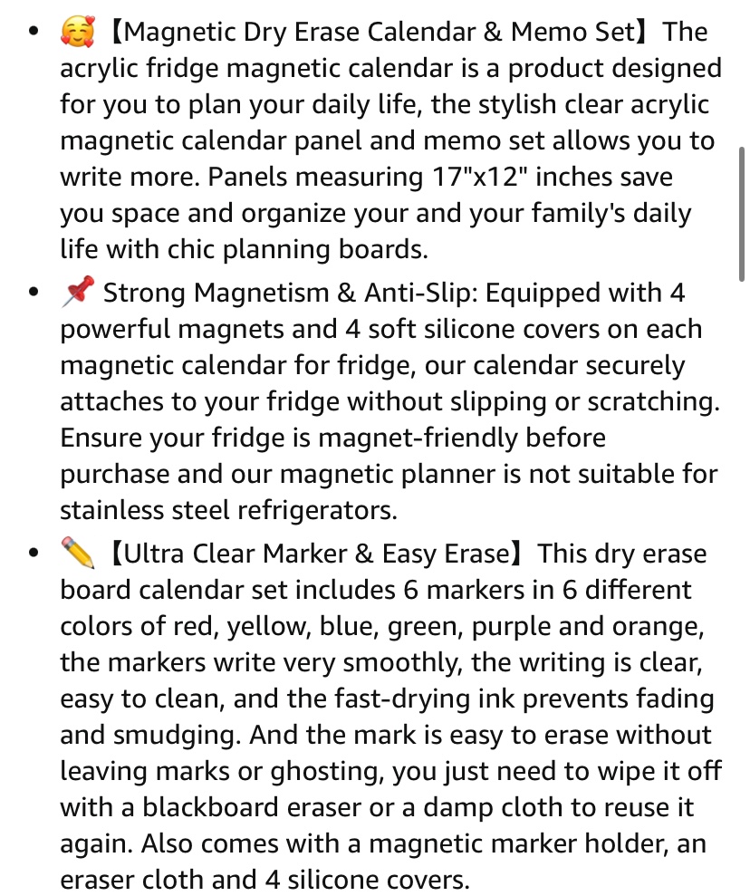 Magnetic Acrylic Calendar for Fridge image indicator(7)