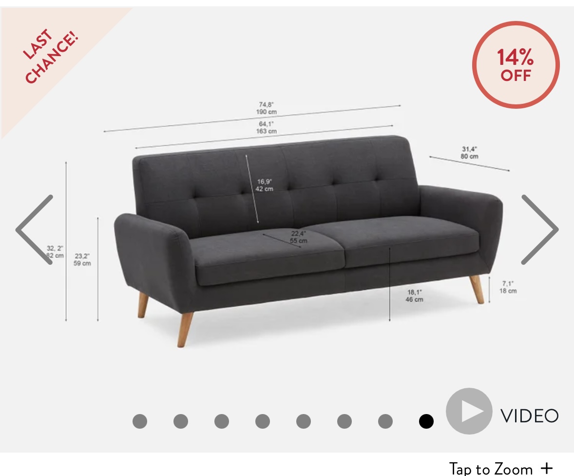 Tufted 3-Seater Sofa - photo 3