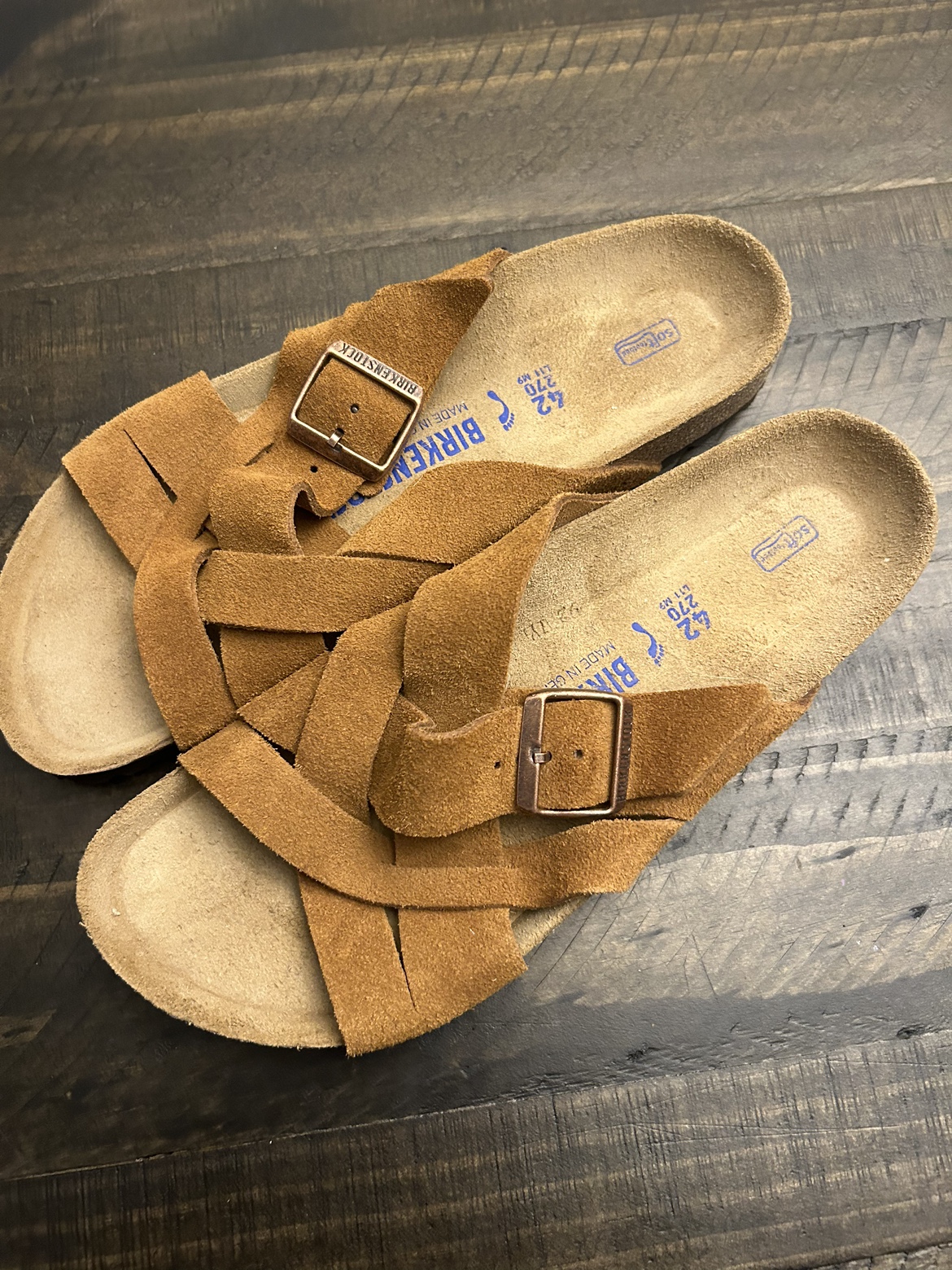 Birkenstock unisex Lugano suede leather mink 42 NEW image indicator(4)