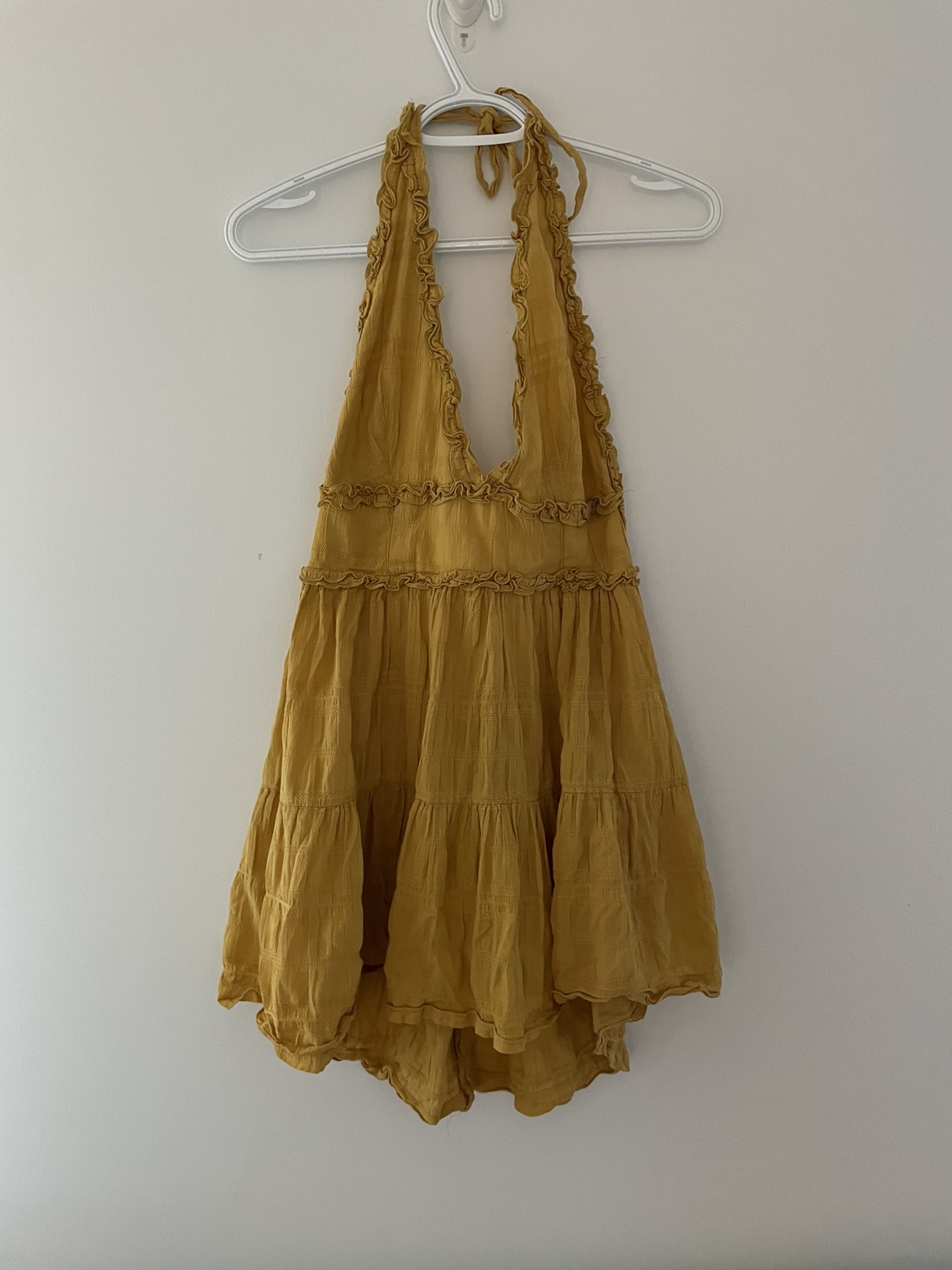 Mustard summer halter back dress thumbnail