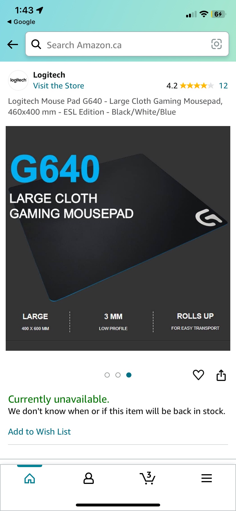 ‼️DECLUTTER SALE‼️ G640 Logitech mousepad image indicator(3)