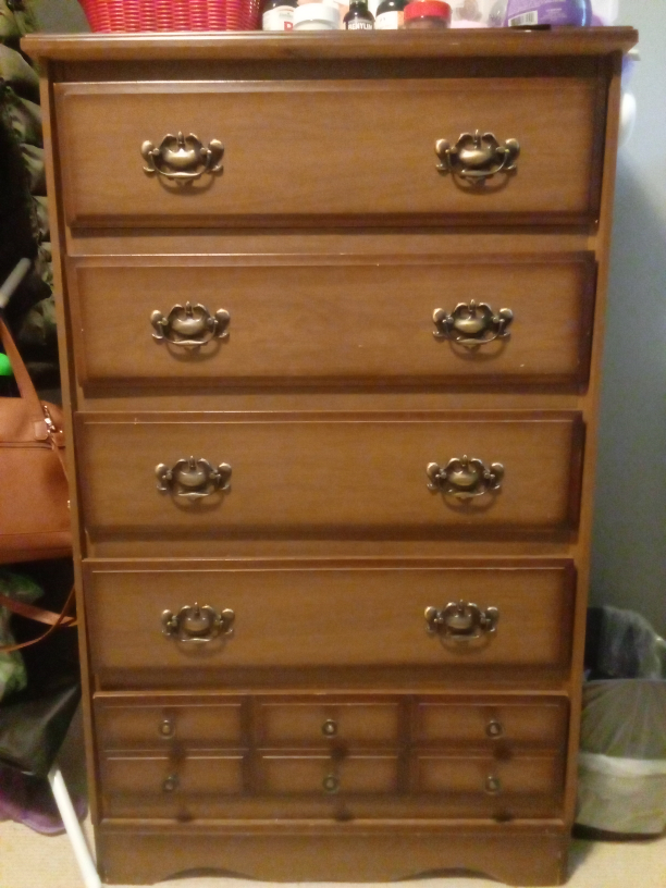Wooden dresser and chair