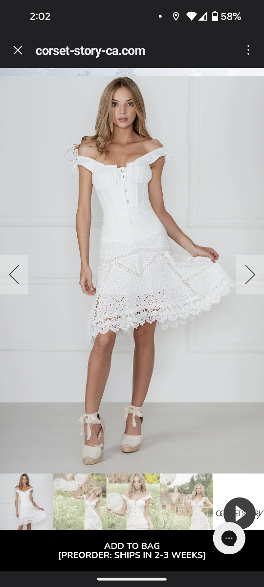 White wedding Cotton Overbust With Gathered Bust US14 image indicator(2)