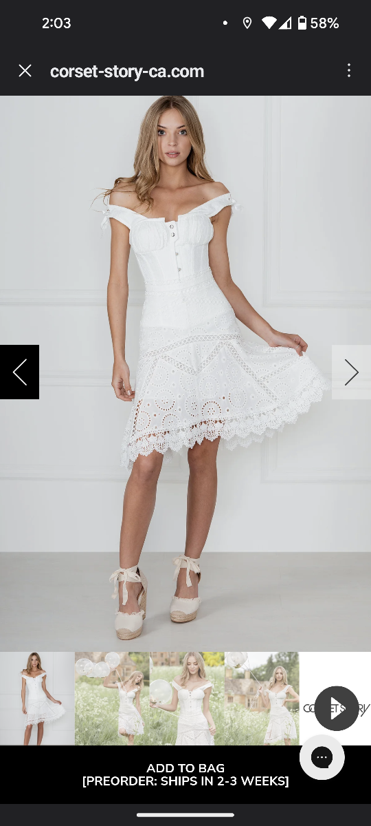 White wedding Cotton Overbust With Gathered Bust US14 image indicator(3)