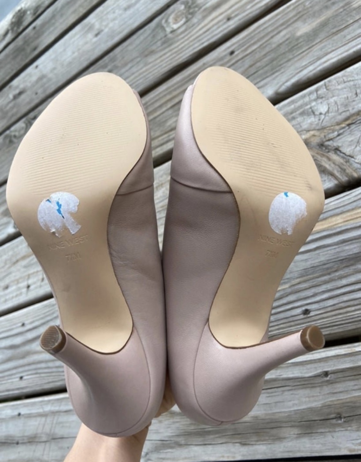 Nine West Artissa Nude Ankle Peep Toe Booties size 7.5 - photo 5