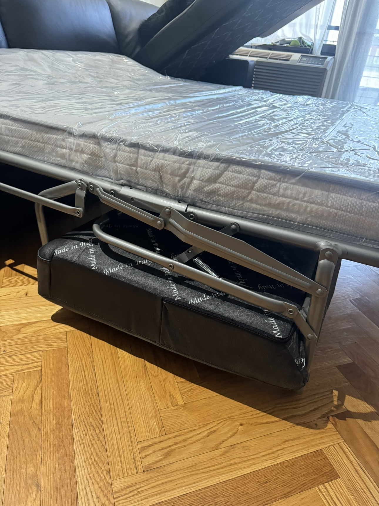 BRAND NEW* Black Italian Leather Sleeper Couch with Storage - photo 5
