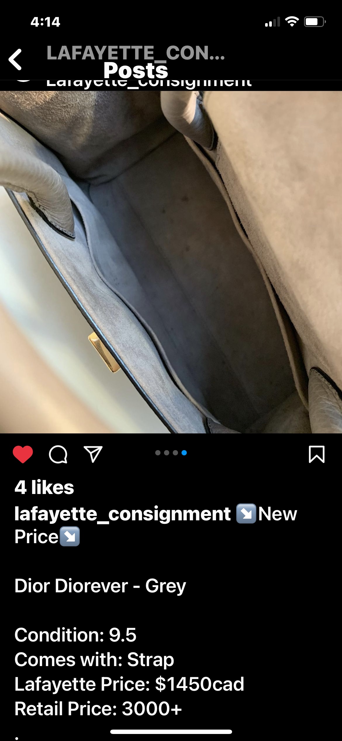 Dior-Diorever Gray Bag (Authentic) image indicator(3)