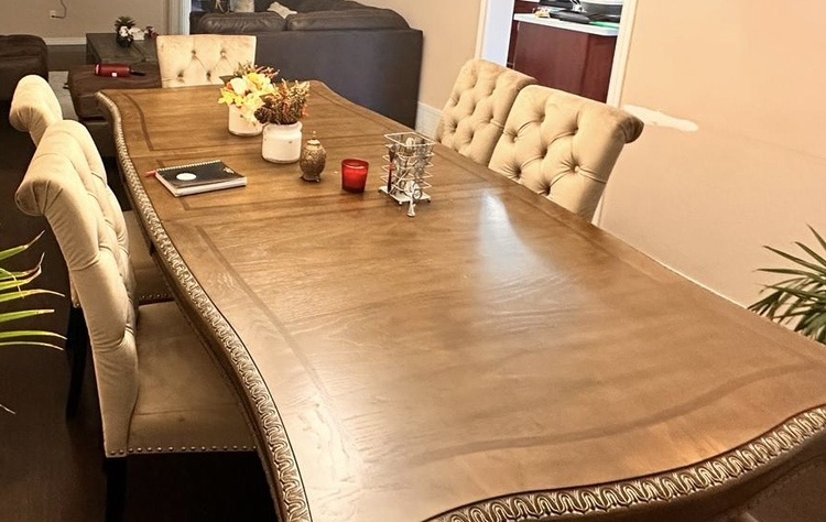 Teak Wood Dining Table with 6 Chairs