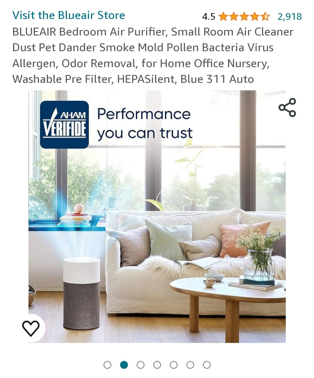 Blueair Blue Pure 311 Auto HEPASilent Air Purifier - photo 2