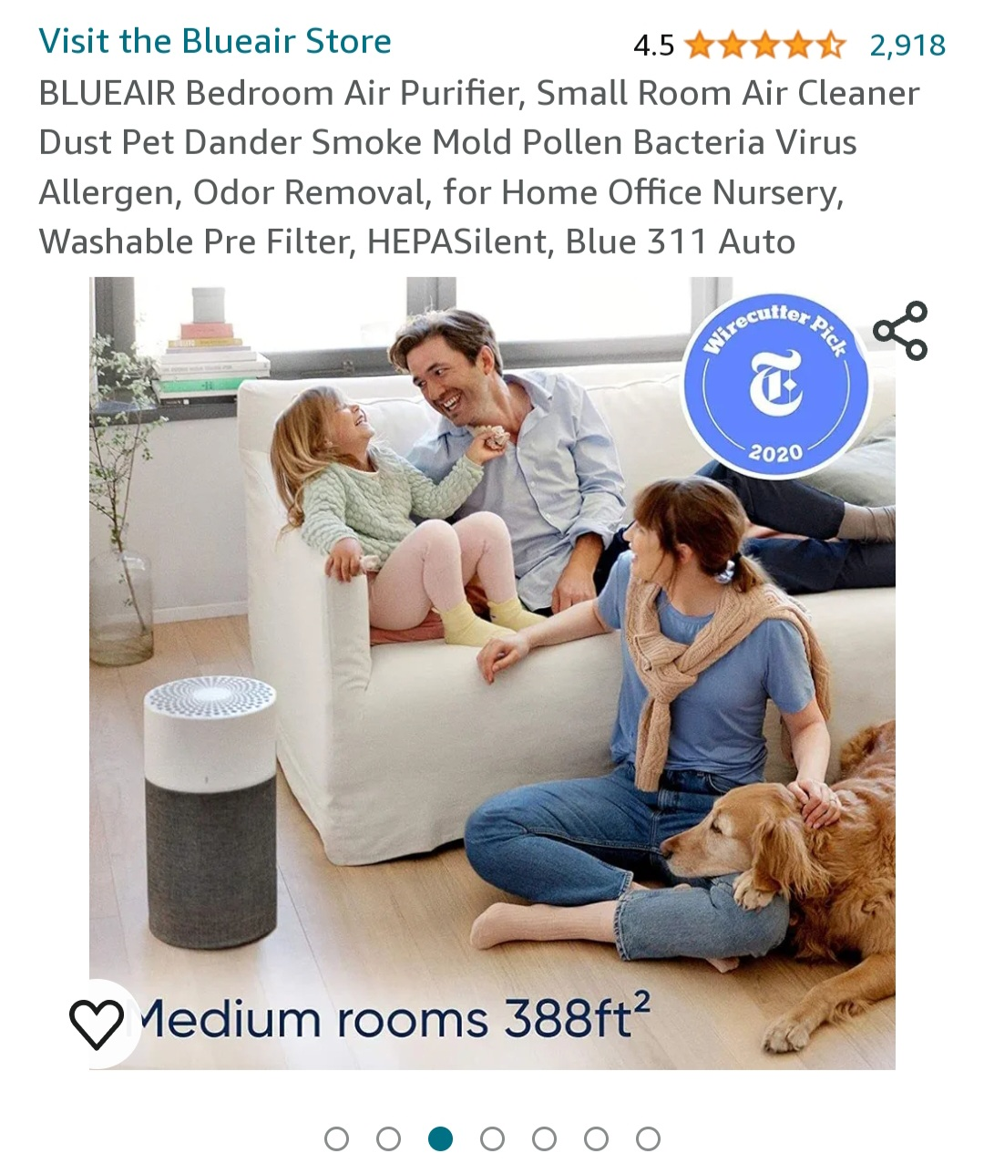 Blueair Blue Pure 311 Auto HEPASilent Air Purifier - photo 3