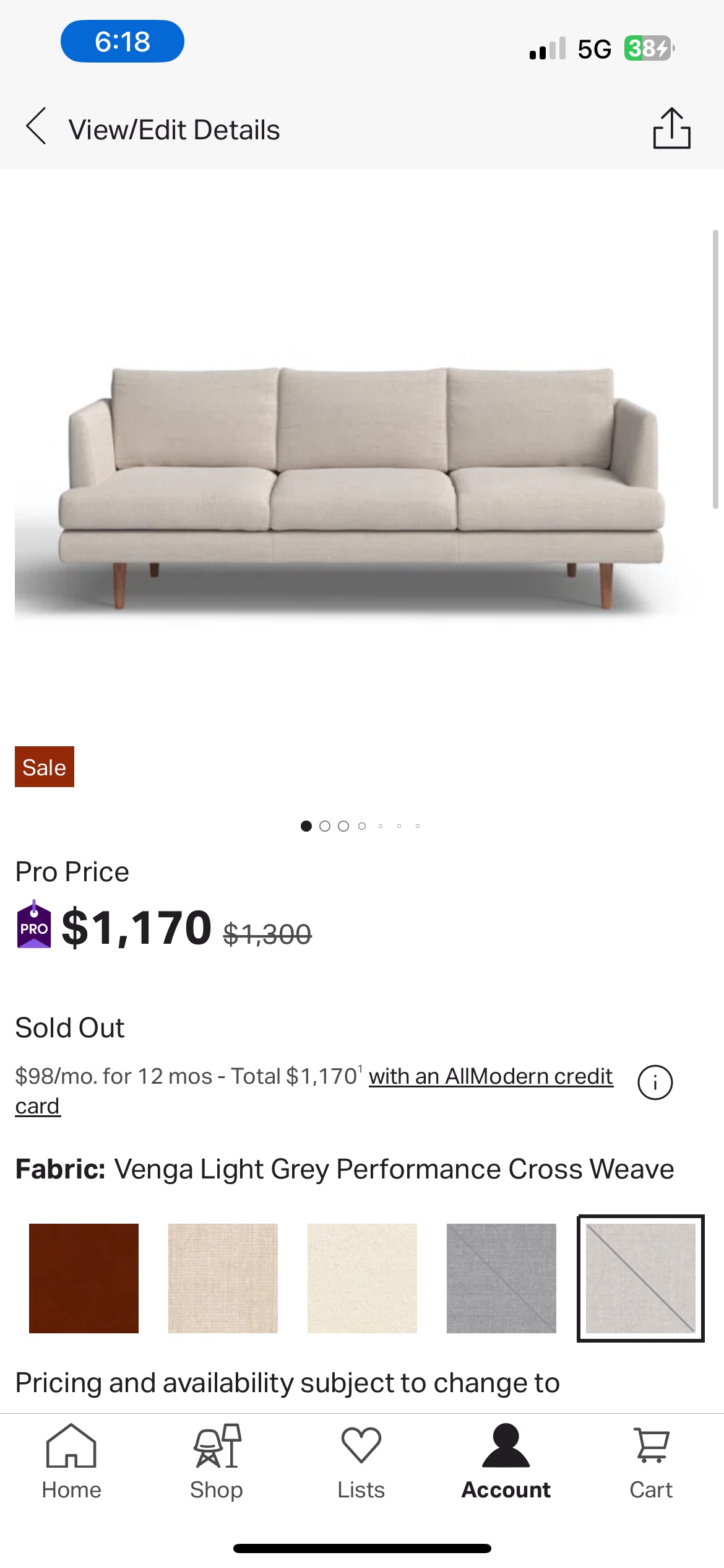 AllModern Miller Upholstered Sofa 84” - photo 3