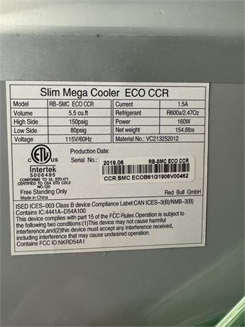 Red Bull Slim Mega Cooler ECO 5.5 cu feet LED - photo 2