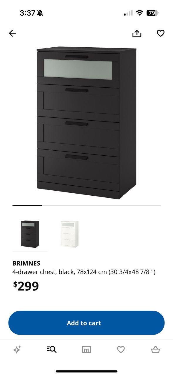 IKEA 4 Drawer Chest Black (Brimnes) - photo 3