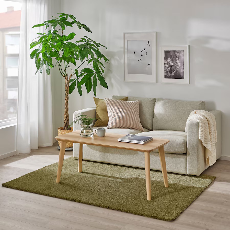IKEA STOENSE Rug, low pile, light olive-green - photo 3