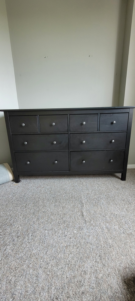 Solid Black Wooden Dresser