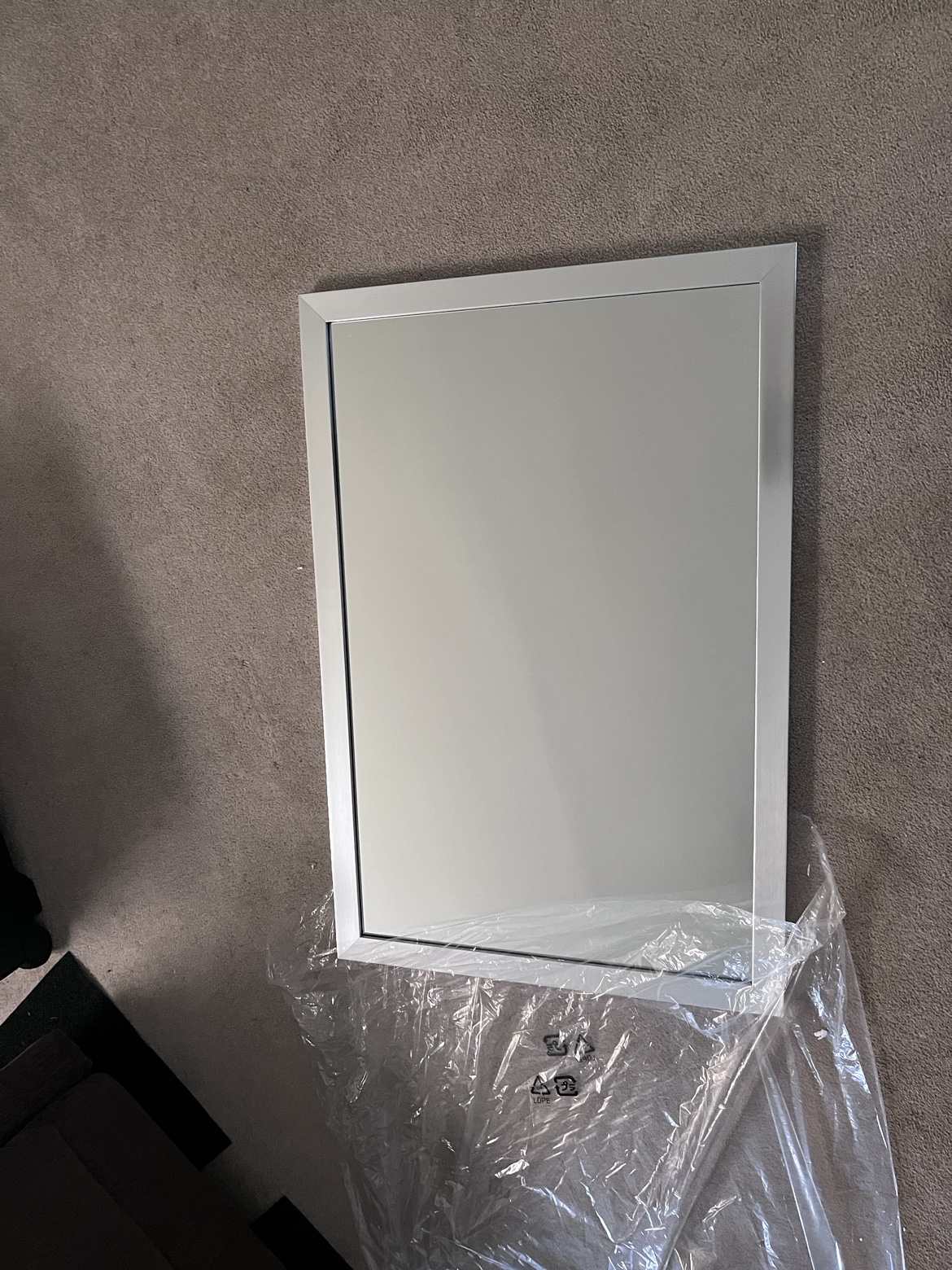 Rectangular Wall Mirror Silver Trim - photo 2