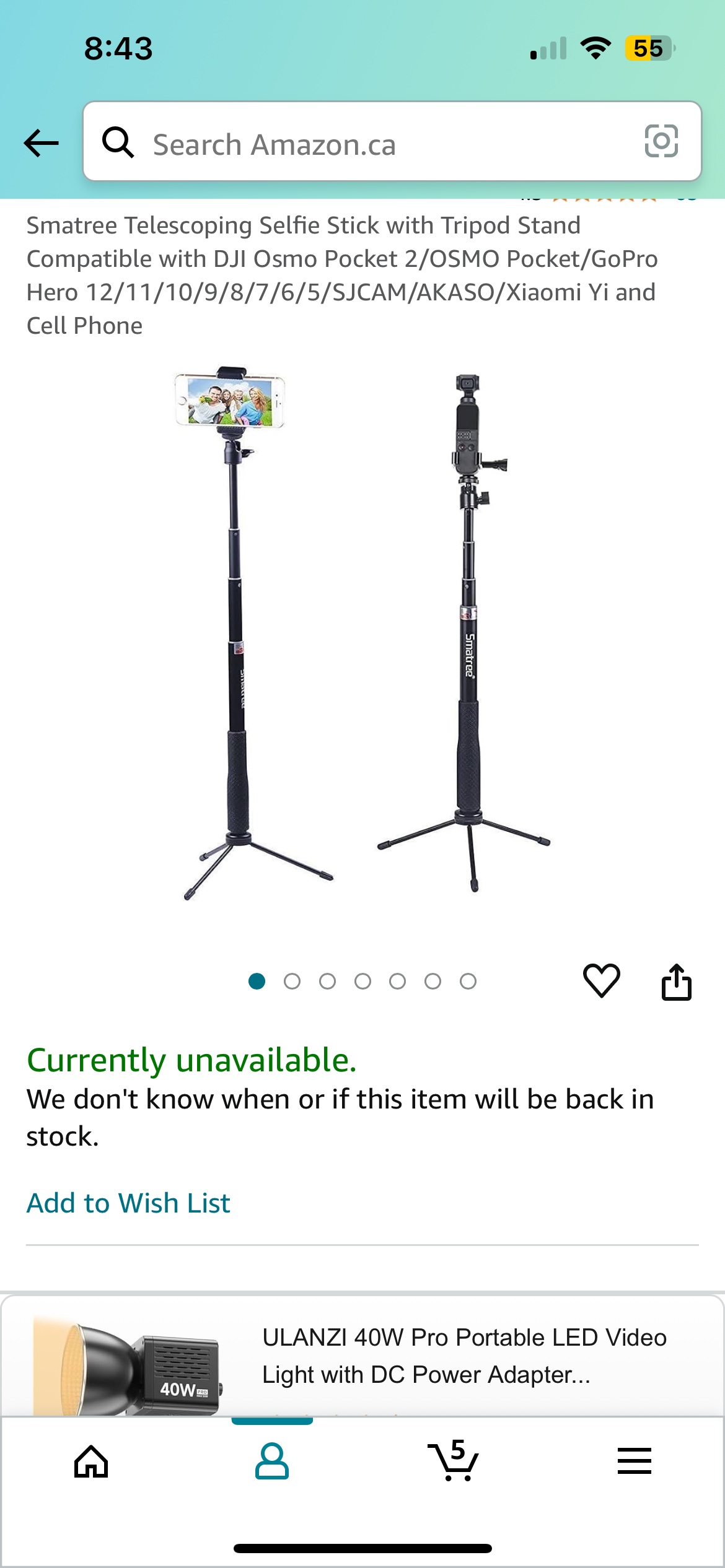 Smartree telescoping stick w tripod for cell phone - photo 2