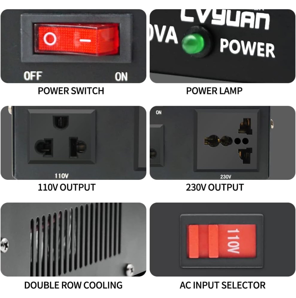 Yinleader 500W Voltage Converter Transformer image indicator(5)