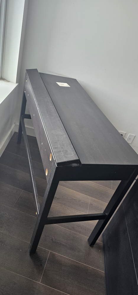 working wooden table with cable manager and 2 drawer - photo 2