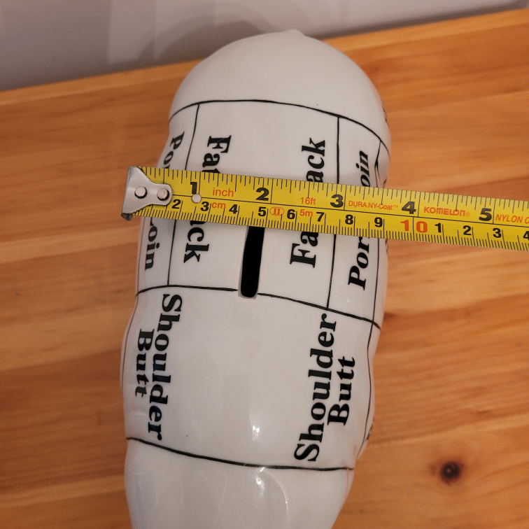 Vintage DEPARTMENT 56 Butcher Chart Piggy Bank image indicator(10)