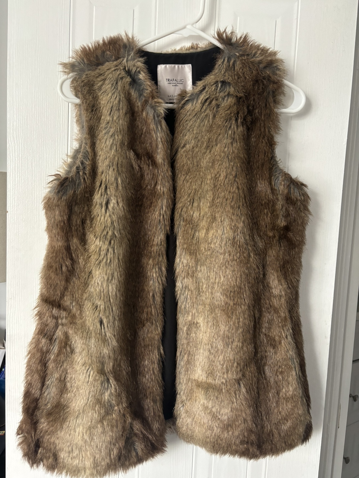 Zara fur blazer sleeveless thumbnail