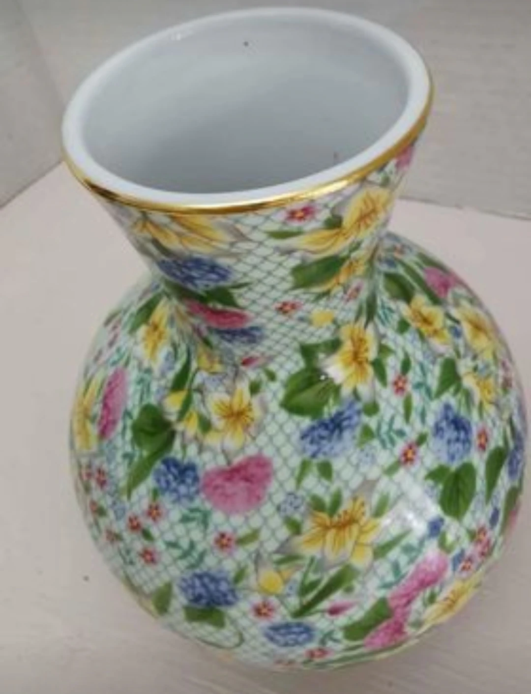 FLORAL CHINTZ Bud Vase With Gold Rim - photo 4