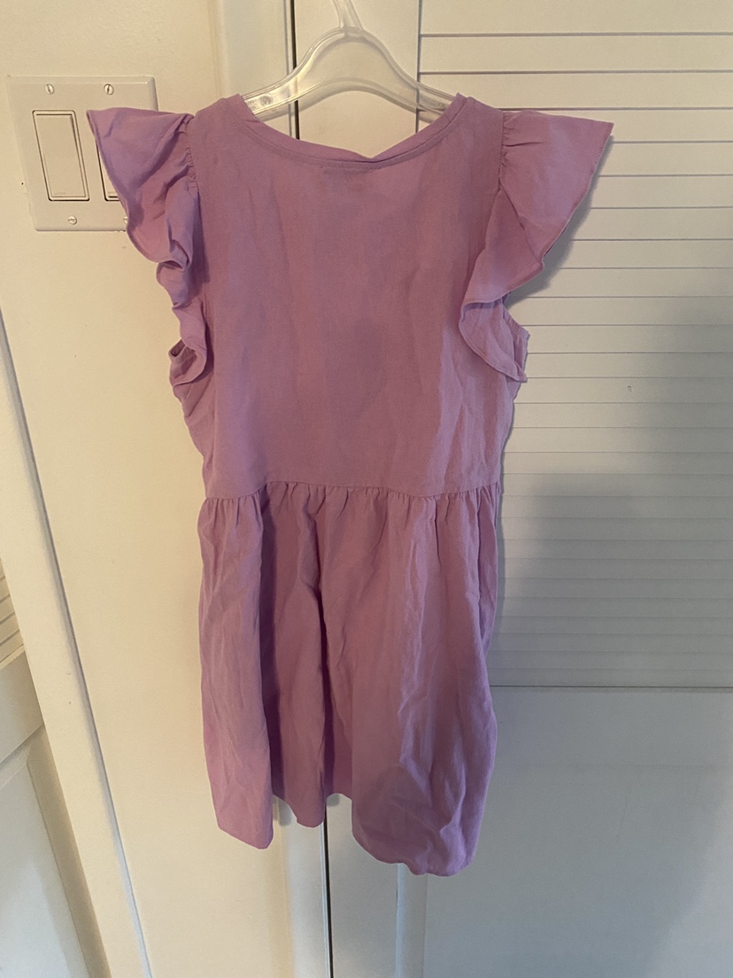 Molly Bracken Cotton Lilac Flounce Sleeve Dress Girls 10/12 image indicator(5)