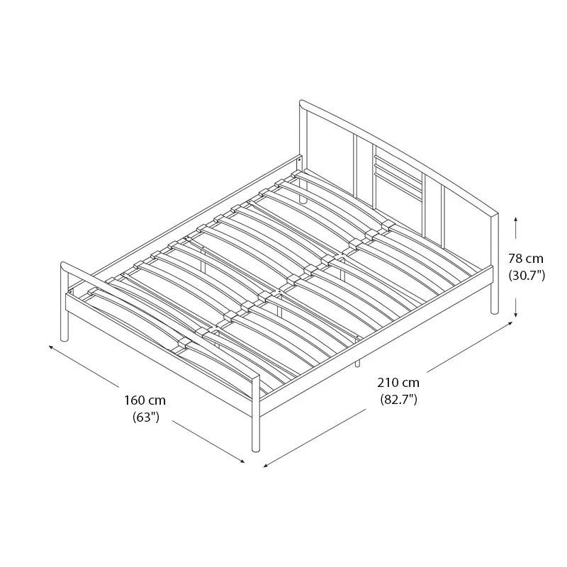Metal bed/ Power Coated Steel Bed - Queen (with free mattress ) - photo 2
