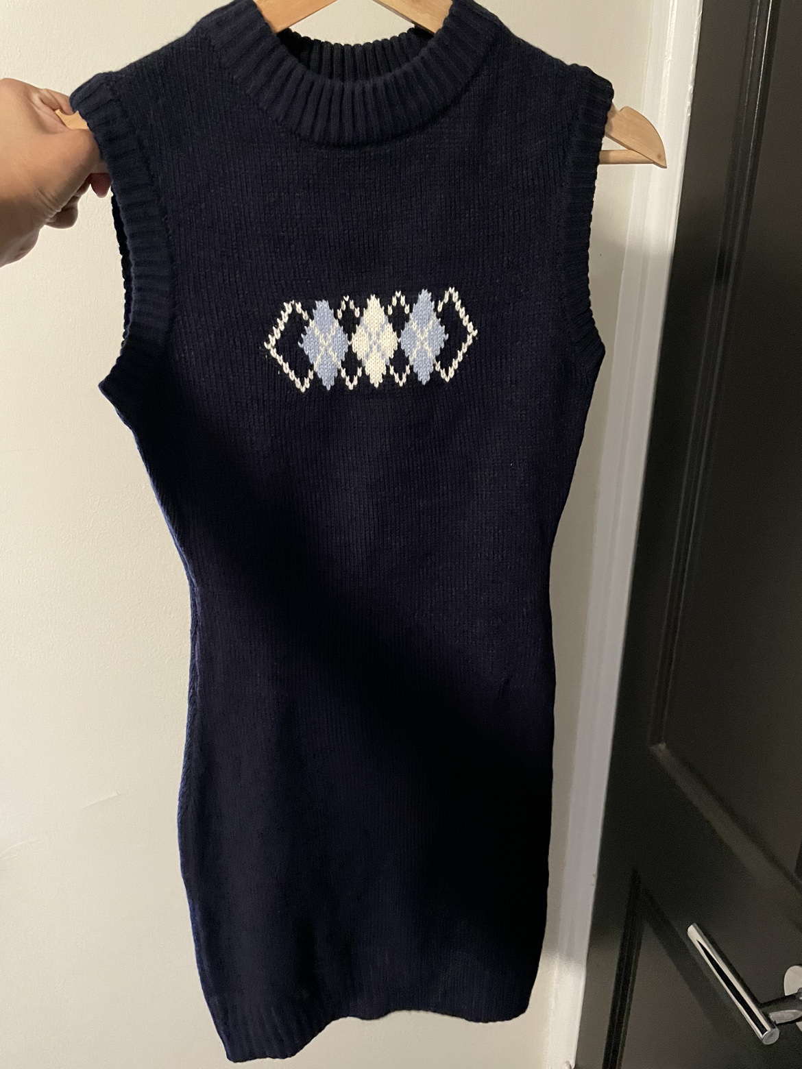 For sale: Cute indigo sweater dress!