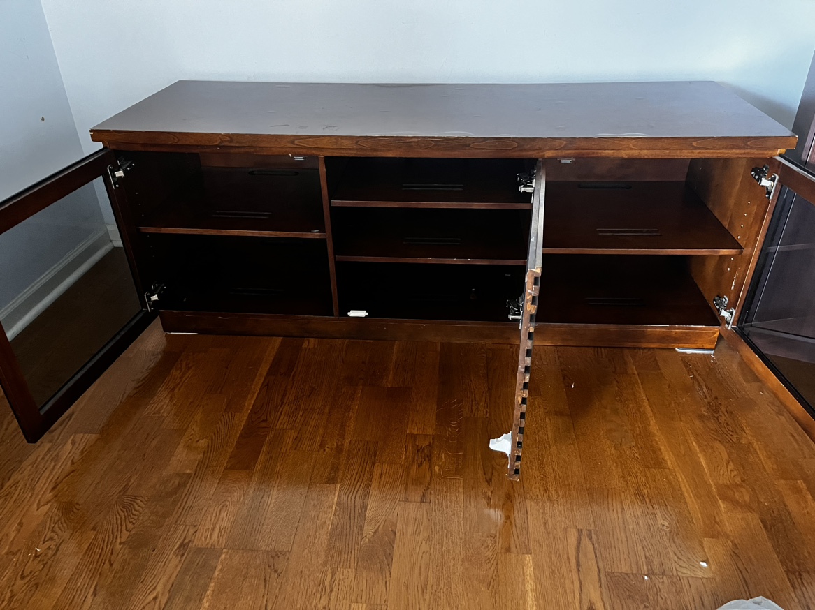 Solid wood TV unit in brown - photo 3