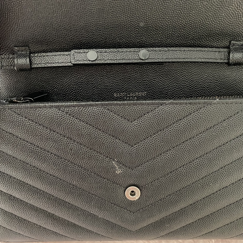 Saint Laurent Cassandre Leather Wallet-on-Chain - photo 2