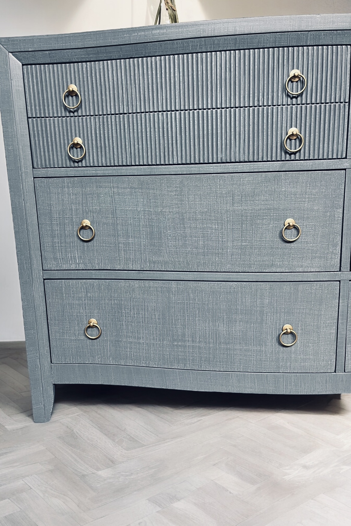 💫 Serena & Lily Inspired Faux Linen Light Blue Dresser - photo 3