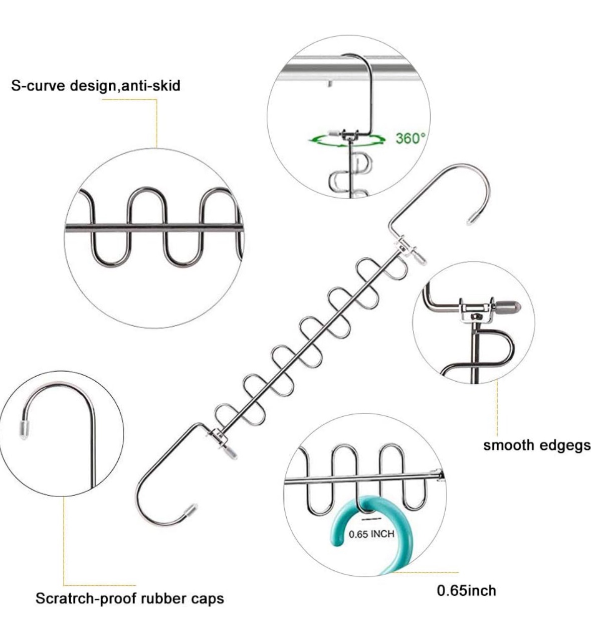 Space Saving Metal Hangers (Set of 6) image indicator(5)