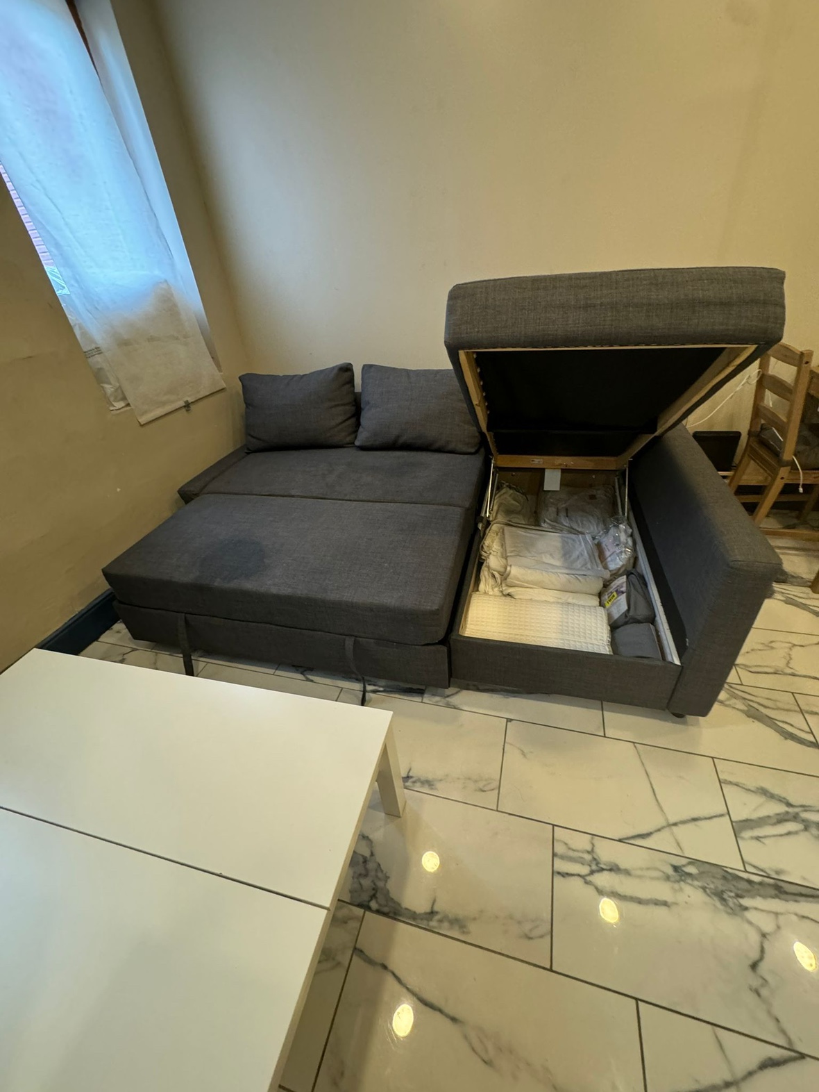 IKEA FRIHETEN Sleeper sectional, 3 seat w/ storage dark gray - photo 3