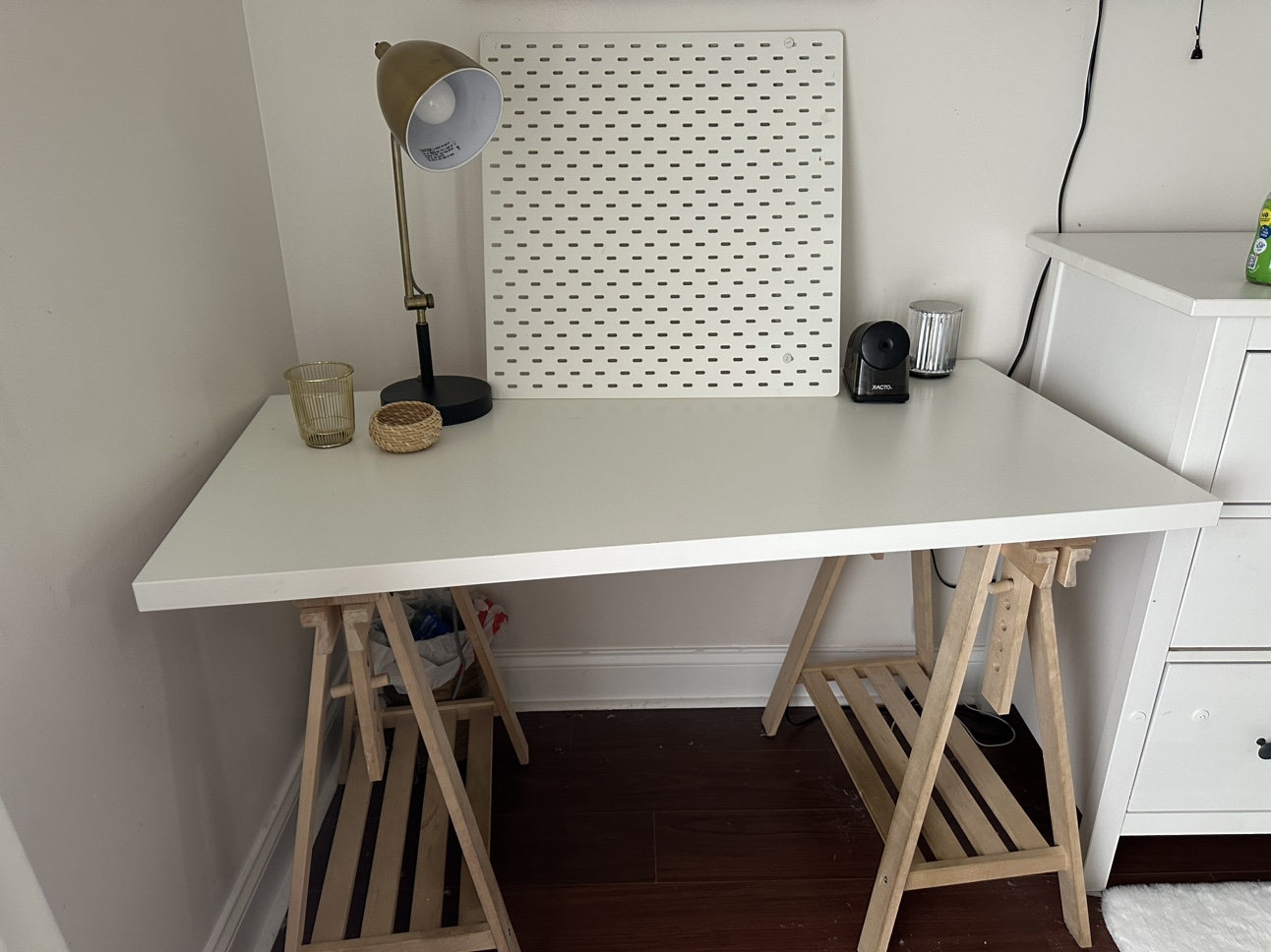 White IKEA desk