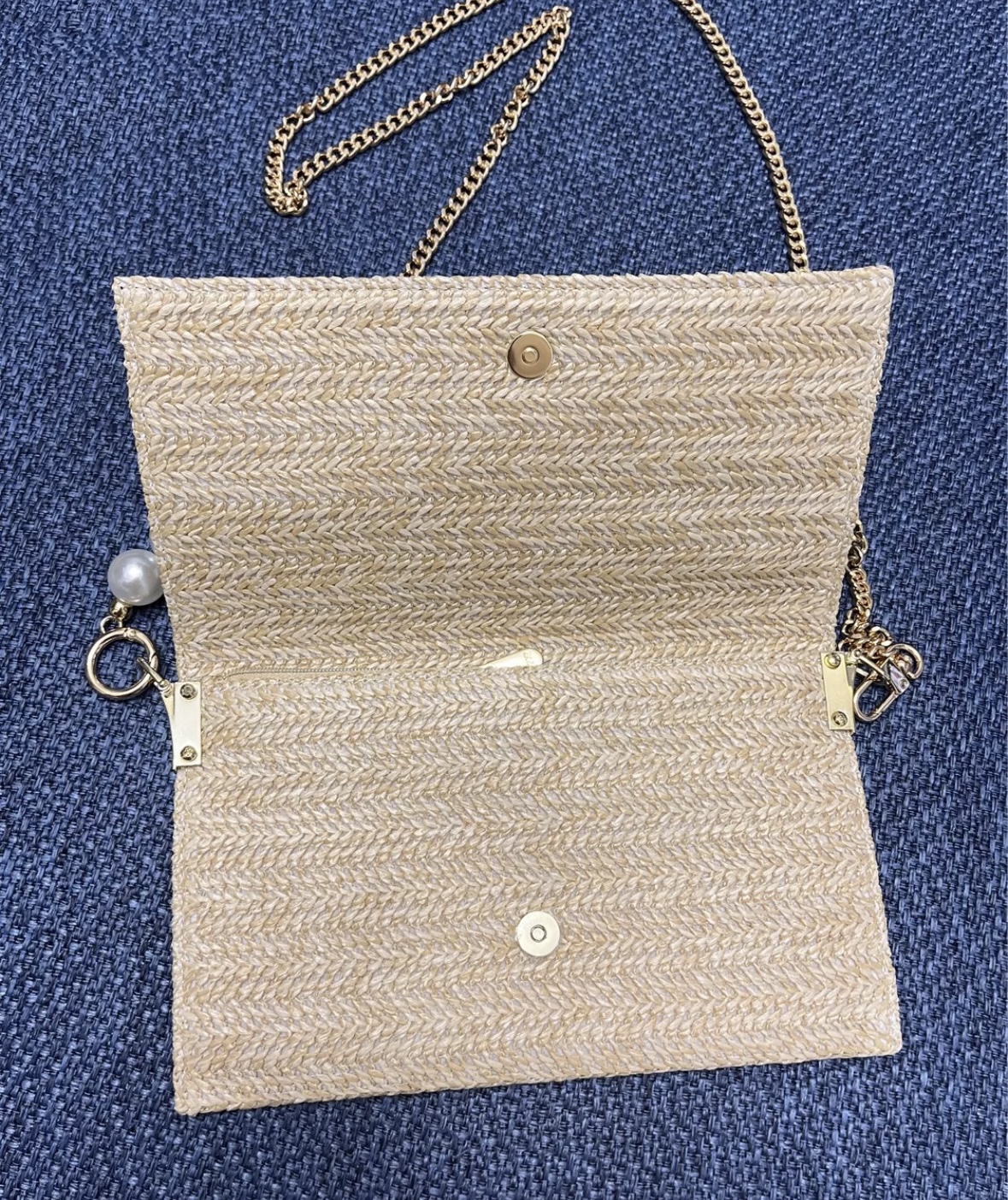 Dior Limited Edition Raffia Cosmetic Pouch Converted to Bag image indicator(5)